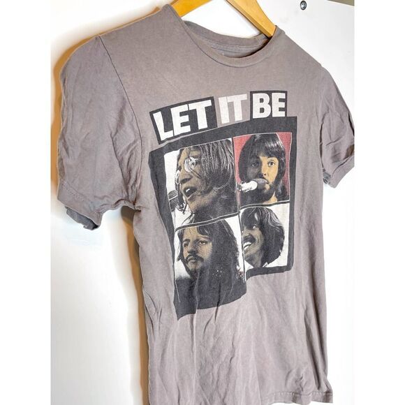 The Beatles Let It Be T-Shirt Gray Band‎ Tee Music Graphic Top Small - Picture 2 of 4